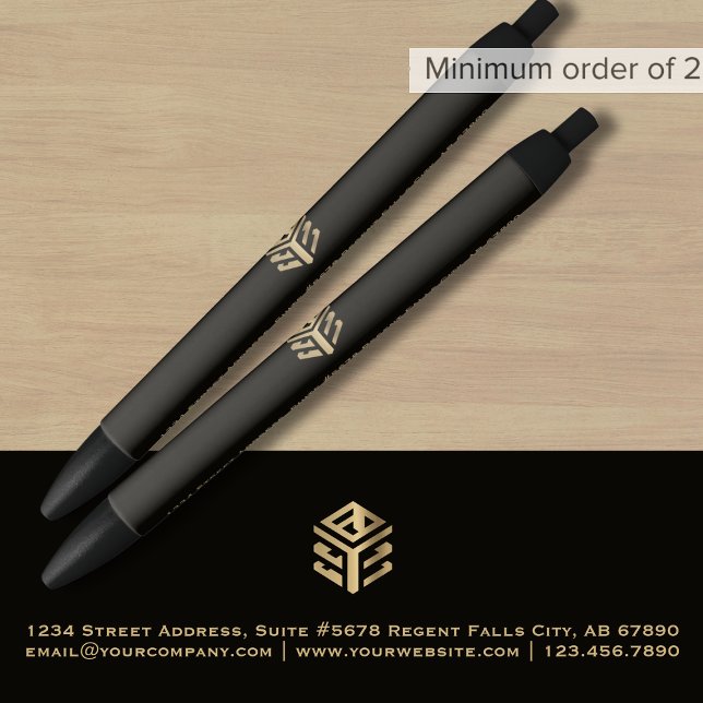 Black Business Logo Promotional Black Ink Pen (Creator Uploaded)