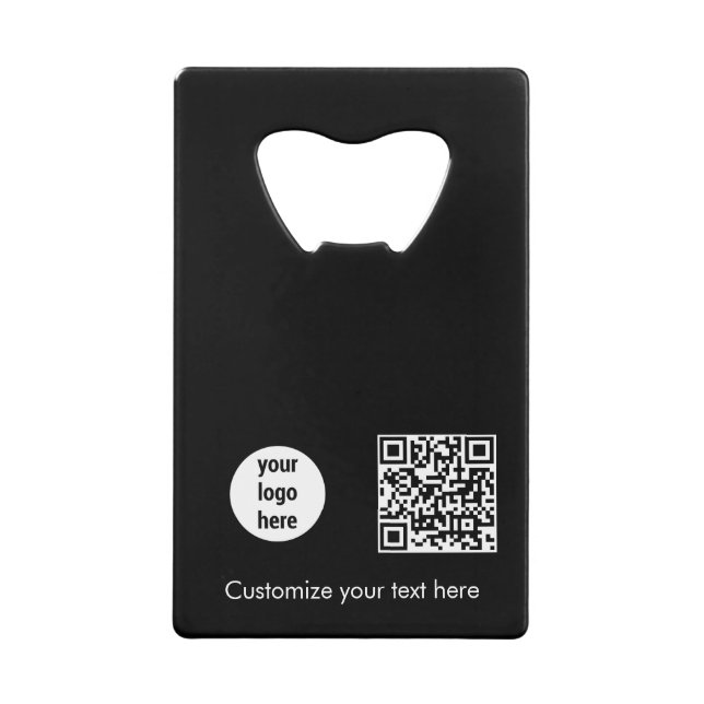 Black Business Logo Promotional QR Code Text  (Front)