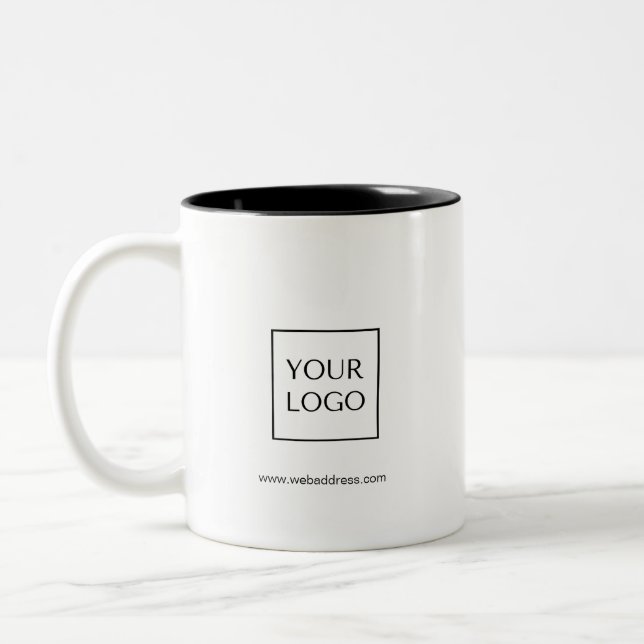 Black Business Logo Rectangular Coffee Mug (Left)