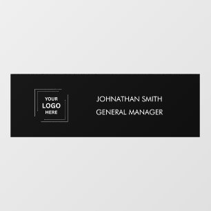 Black Business Logo Stylish Door Name Plate Window