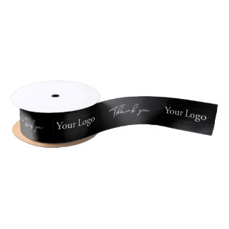 Black Business Logo Thank you Packaging Ribbon Satin Ribbon