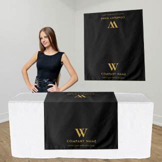 Black Business Logo Vendor Table Runner Display Tapestry
