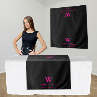 Black Business Logo Vendor Table Runner Display Tapestry