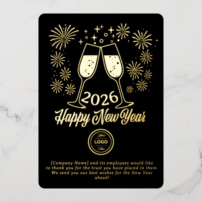 Black Business New Year 2026 Champagne Gold (Front)