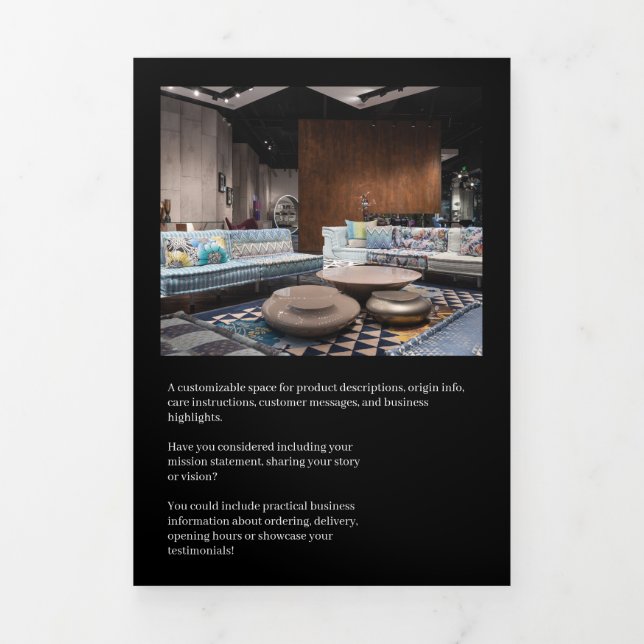 Black Business Professional Trifold Brochure  (Cover)