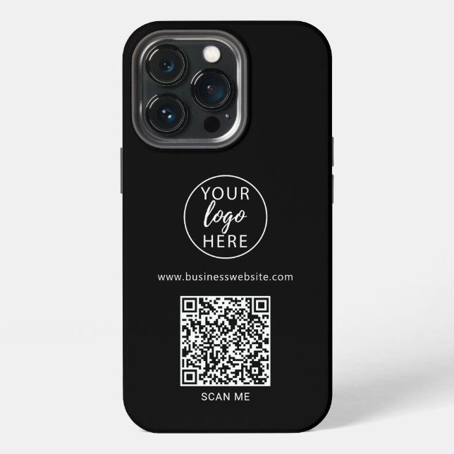 Black Business QR Code  iPhone Case (Back)
