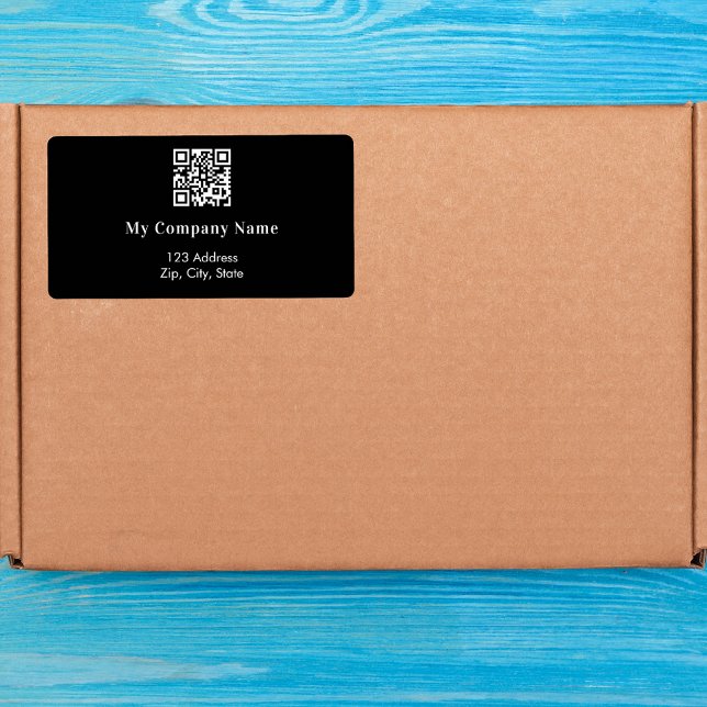 Black business qr code return address shipping (Creator Uploaded)