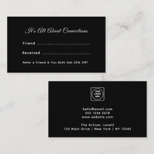 Black Business Referral Card Custom Networking