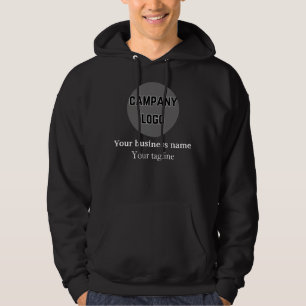 black business sweatshirt with logo on back