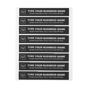 Black Business Wrap Around Address Label