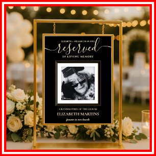 Black & Butter Yellow Deceased Reserved Seat Sign 