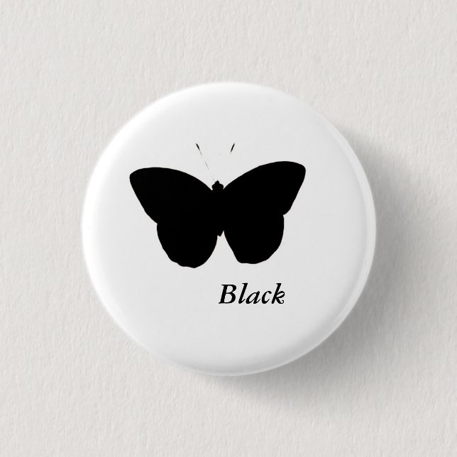 Black Butterfly 3 Cm Round Badge (Front)