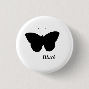 Black Butterfly 3 Cm Round Badge