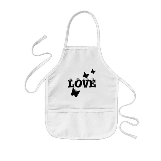 Black Butterfly and Love Kids Apron (Front)