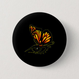 Black Butterfly Eye 6 Cm Round Badge