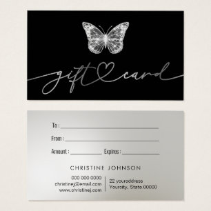 black butterfly gift card