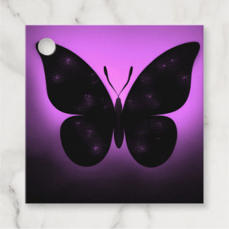 Black Butterfly Glow Favour Tags