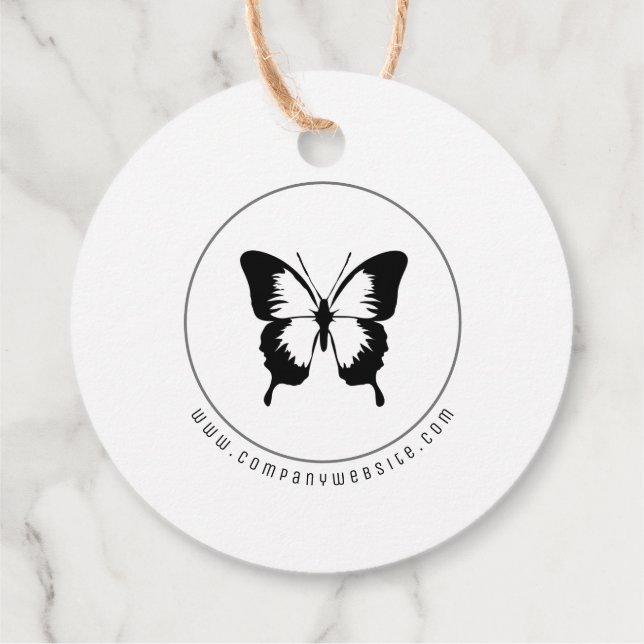 Black Butterfly Logo Favour Tags (Back)