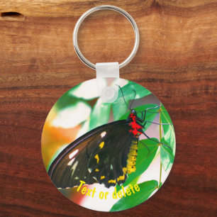 Black Butterfly Nature Personalised Key Ring