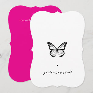 Black butterfly party invitation, customisable