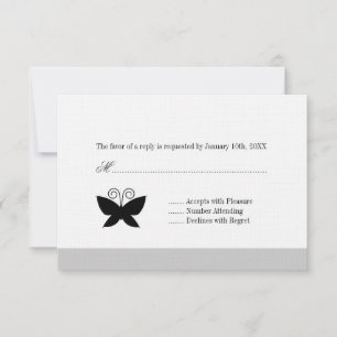 Black Butterfly Rsvp Card