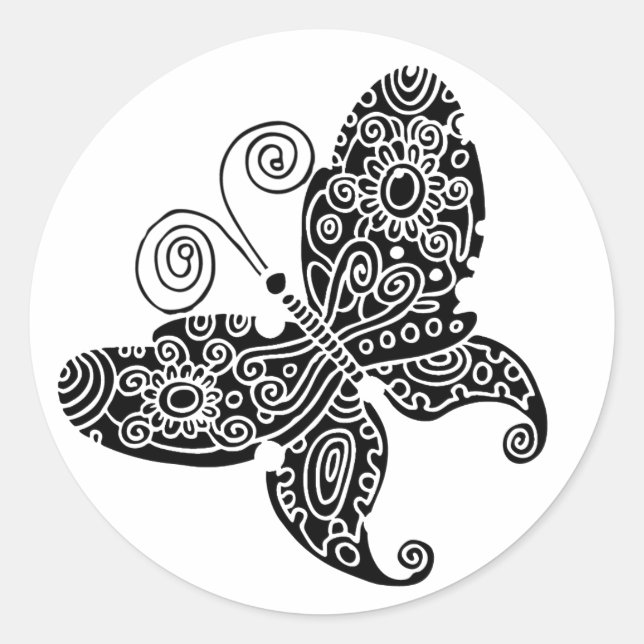 Black Butterfly Sticker (Front)