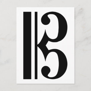 Black C Clef Postcard