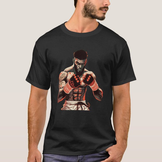 Black Cage Fighter Unleash your Beast with MMA T-Shirt (Front)