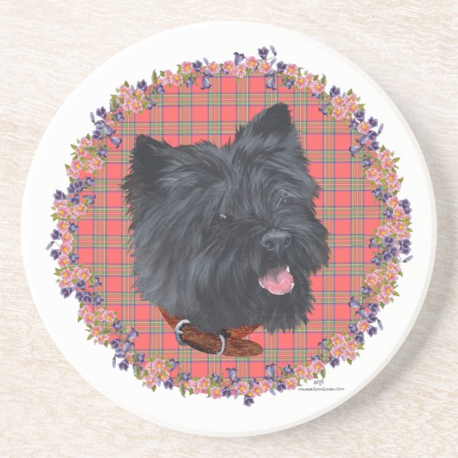 Black Cairn Head Study Coaster (Front)