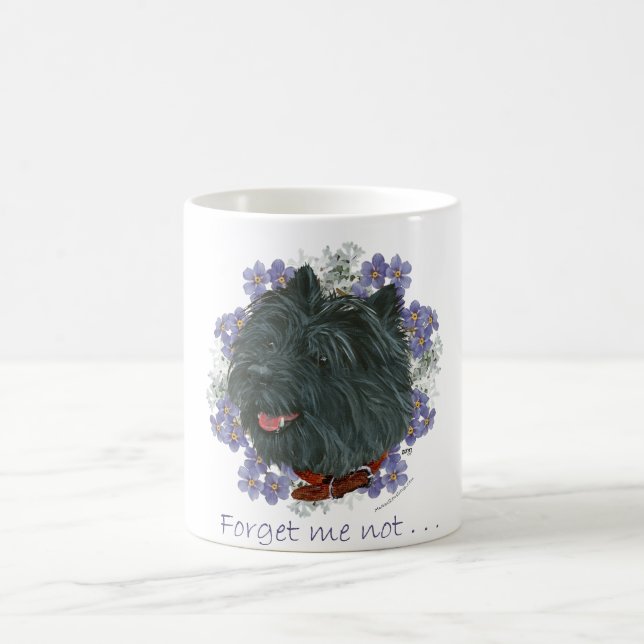 Black Cairn Terrier Forget-me-not Coffee Mug (Center)