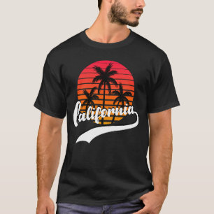 Black California Summer Retro Sunset Men's T-Shirt