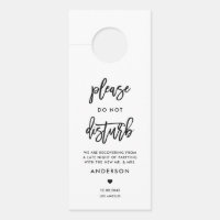 Black Calligraphy Do Not Disturb Wedding