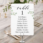 Black Calligraphy Greenery Seating Chart Cards<br><div class="desc">Swashed font black calligraphy writing against crisp white paper for table chart cards.</div>