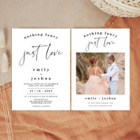 Black Calligraphy Nothing Fancy Just Love Wedding