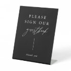 Black Calligraphy Please Sign Our Guestbook Sign
