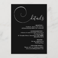 Black Calligraphy Script Enclosure Card