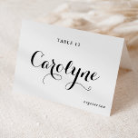 Black Calligraphy Wedding Meal Choice Place Card<br><div class="desc">Elevate your wedding reception with our beautiful, customisable wedding place cards, designed to add a personal touch to your special day. They feature modern black calligraphy and a heart accent. Add your guests' names, their meal choice, the wedding date or a special message. Transform your reception tables into a stunning...</div>