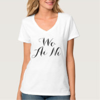 Black Calligraphy Wo Ai Ni Chinese Women's Shirt