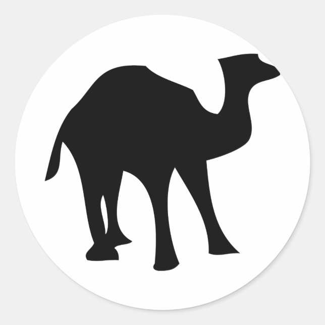 black camel classic round sticker (Front)