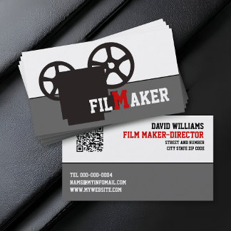 Black camera and QR code film maker  Business Card
