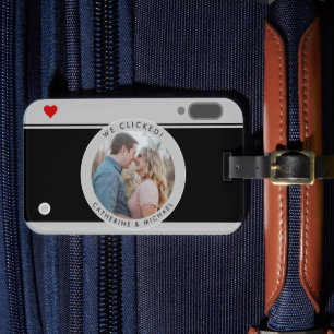 Black Camera Couple Photo Names Unique Luggage Tag