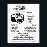 Black Camera Icon, Photographer, Photography Hire Flyer<br><div class="desc">Black Camera Icon,  Photographer,  Photography Hire Advertising Flyers By The Business Card Store.</div>