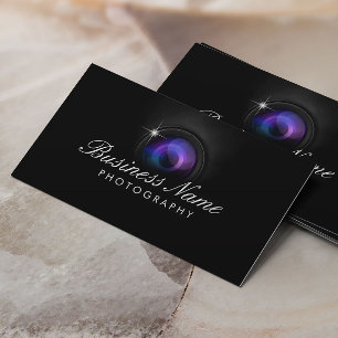 Black Camera Lens Photography Studio Business Card