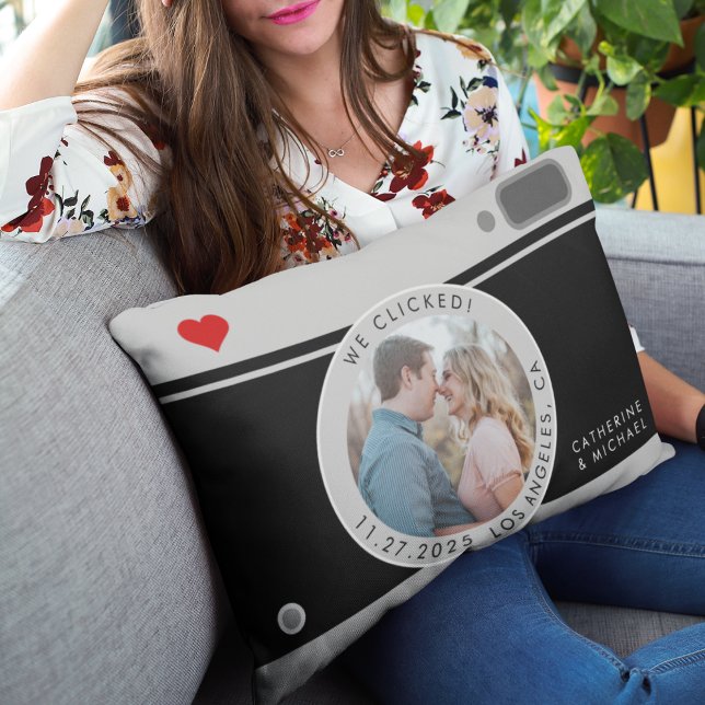 Black Camera Photo Unique Wedding Anniversary Decorative Cushion (Creator Uploaded)