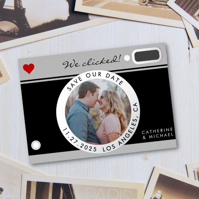 Black Camera Photo Wedding Unique Save The Date (Creator Uploaded)