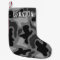 Black Camo Grunge Name Christmas Stocking