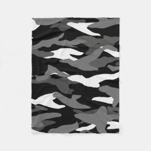 Black camouflage fleece blanket