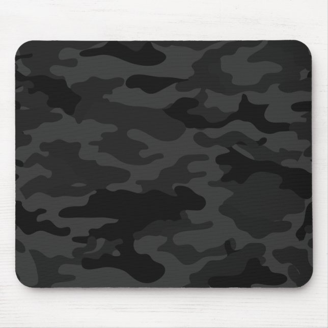 Black Camouflage Mouse Pad (Front)