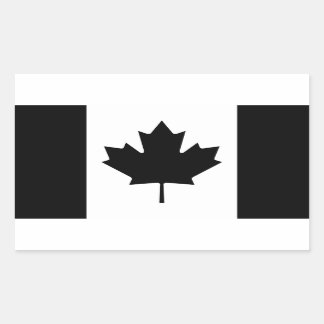 Black Canada Country Flag Rectangular Sticker