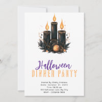 Black Candles Gold Ornament Halloween Dinner Party